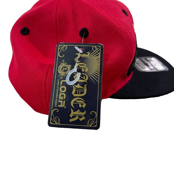 Chicago Bulls Hat Red & Black Snapback Cap Leader Of Generation Apparel One Size - Picture 3 of 5